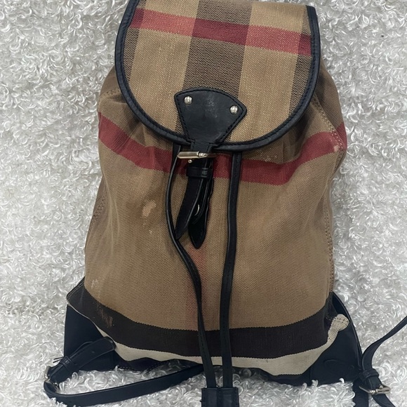 BURBERRY Overdyed Canvas Mega Check Medium Chiltern Backpack - Picture 1 of 15